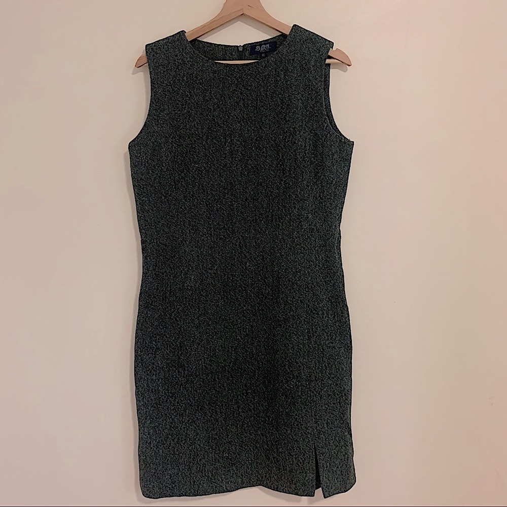 Gorgeous Green Tweed Wool Dress